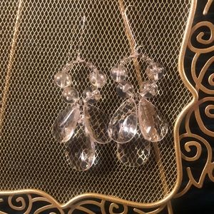love, Savvy Crystal Beaded & Acrylic Teardrop Stone Chandelier Earrings